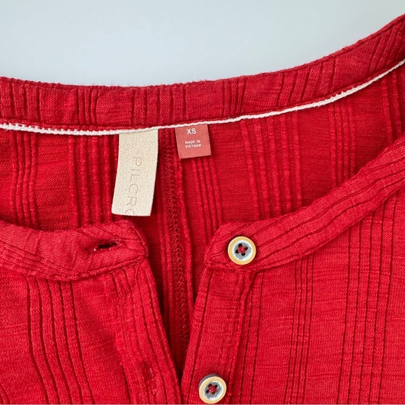 Anthropologie Pilcro Puff-Sleeved Cardigan Rust Red Size XS - Picture 4 of 4